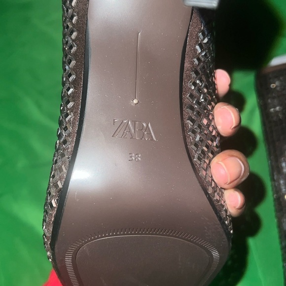 NWT Zara ZW Collection Rhinestone High Heeled Boots size 38 - Picture 11 of 15